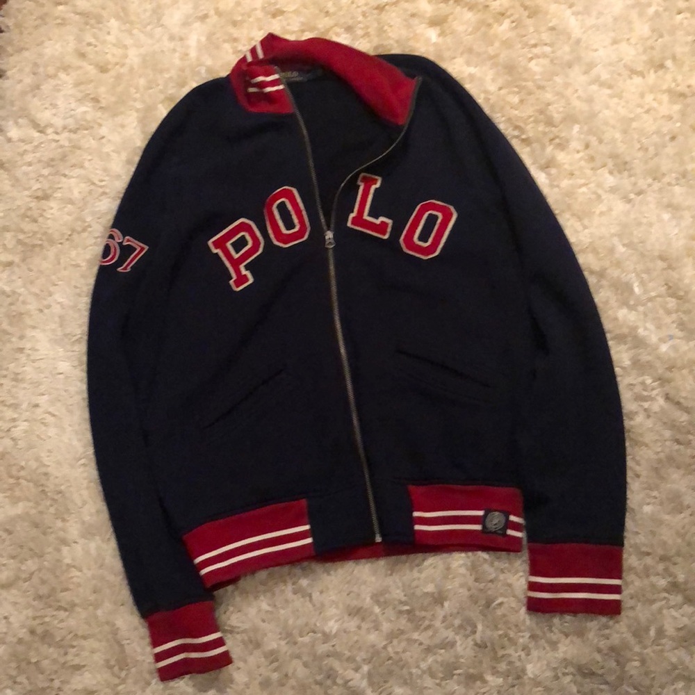Like New !!! Wore Once!! Polo Navy Blue/Red Jacket